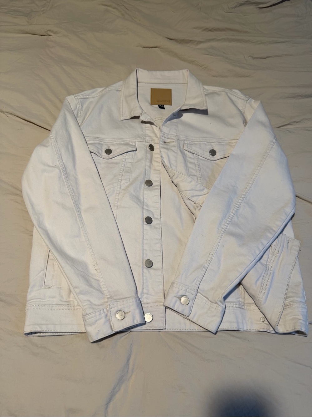 Men's White Denim Bomber Jacket by Blank NYC